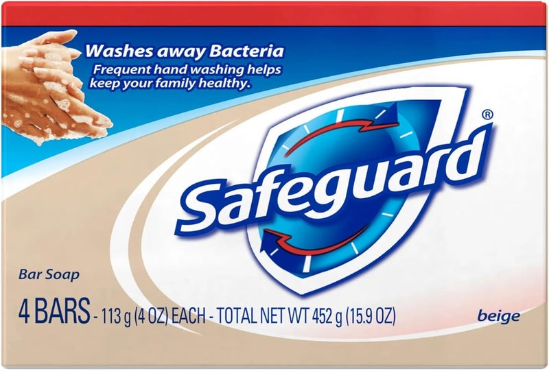 Safeguard Antibacterial Bath Bar Soap - 4 Bars (113g Each) - Image 1